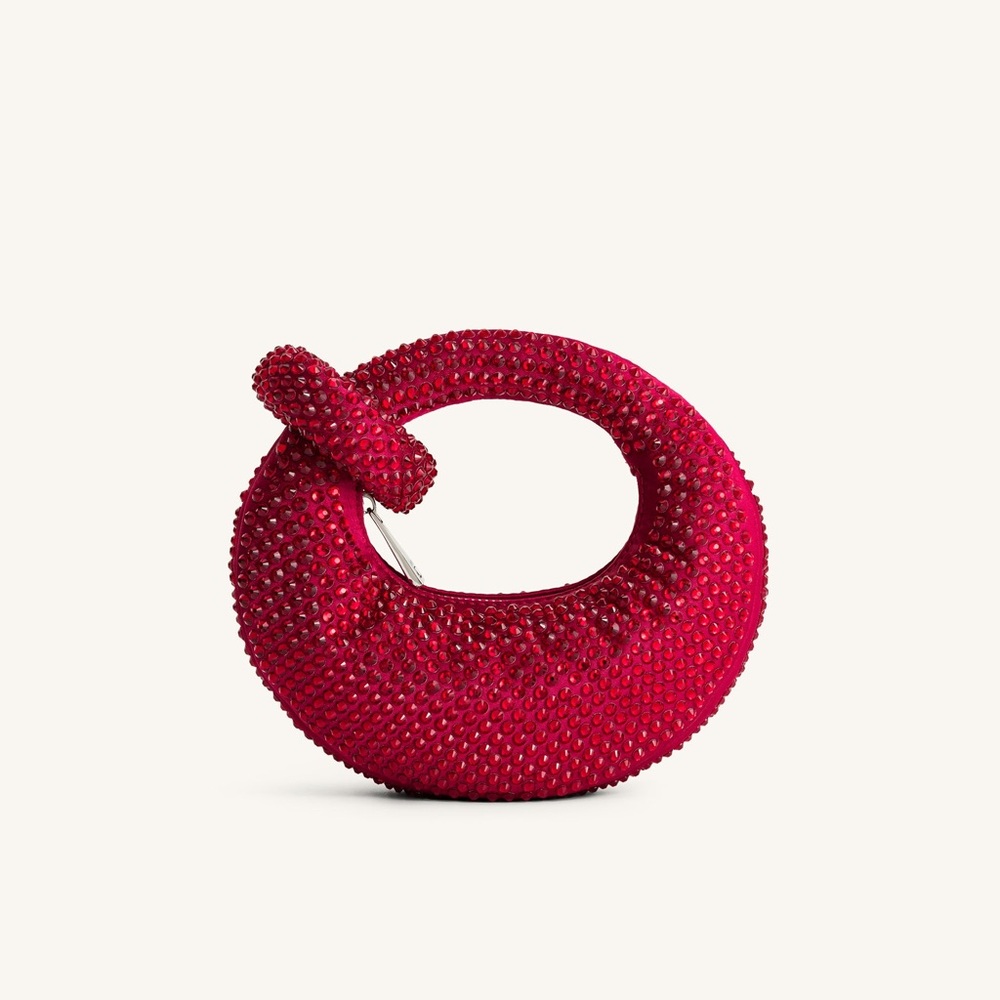 JW PEI Abacus Artificial Crystal Mini Top Handle Bag - Red